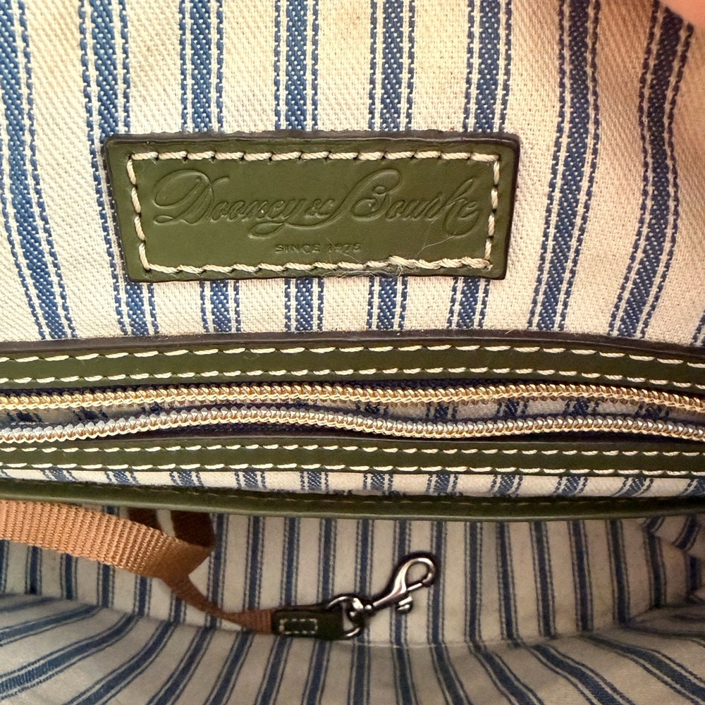 Dooney & Bourke Olive Green Leather Satchel Bag w/ Long Strap & Matching Wallet - Picture 6 of 11